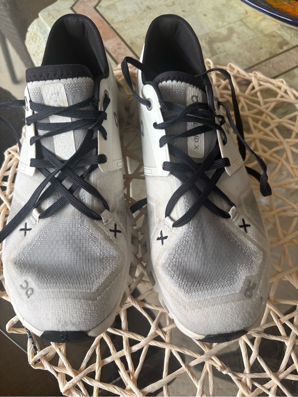 On Running Women's White and Black Athletic Running Shoes